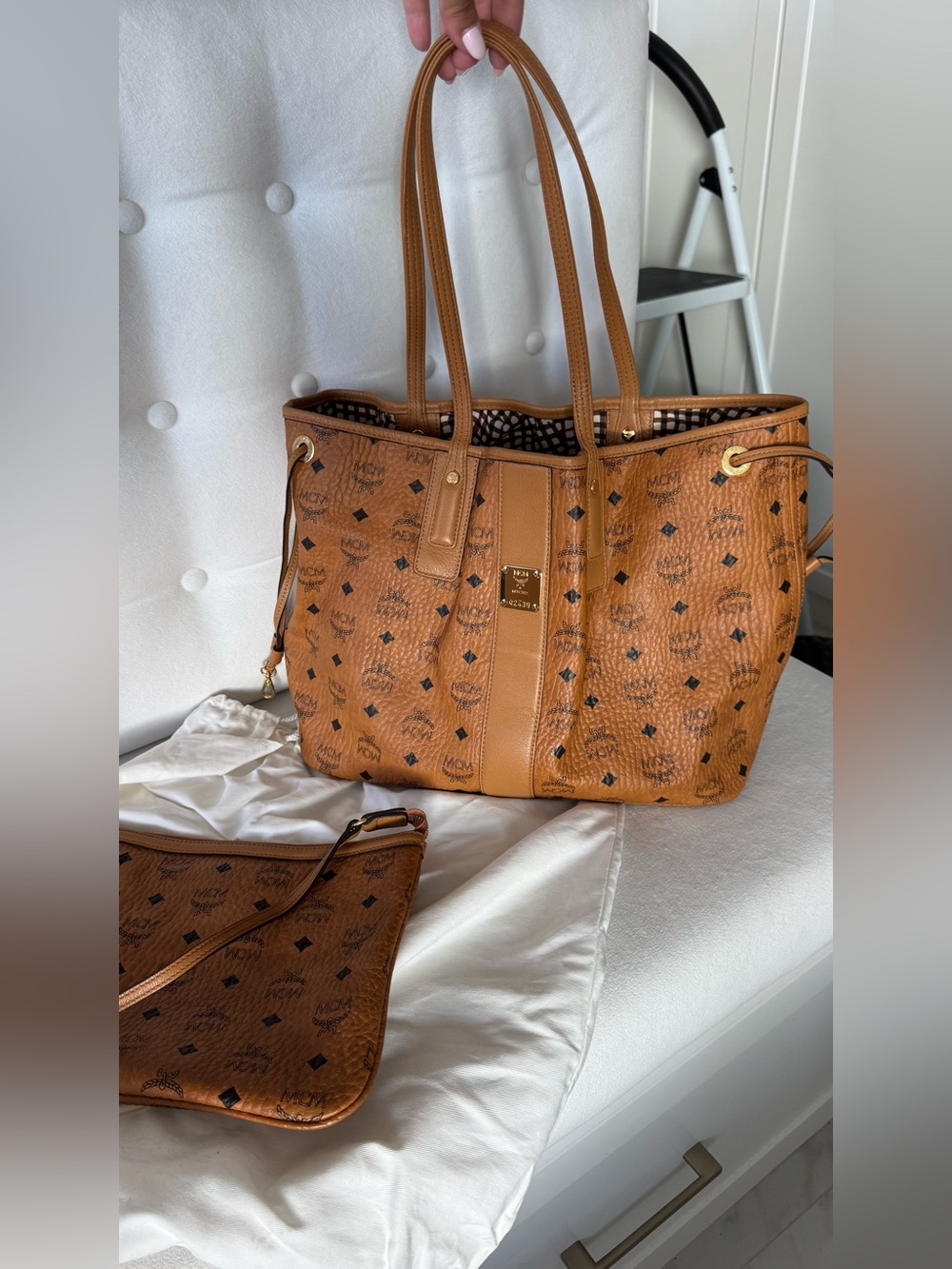 MCM tote with clutch